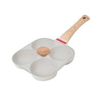 TCSMSDMO Compatibile con padella antiaderente for uova da 4 tazze coperchio ribaltabile, cuoci-pancake in alluminio, cottura di hamburger e frittate(White W Lid set)