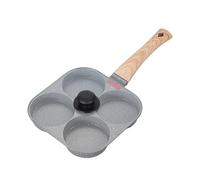 TCSMSDMO Compatibile con padella antiaderente for uova da 4 tazze coperchio ribaltabile, cuoci-pancake in alluminio, cottura di hamburger e frittate(Gray W Lid set)