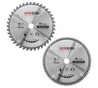 TCT - 2 lame per sega circolare, 185 mm x 40 e 80T x 20 mm, foro (anello da 16 mm), compatibile con Evolution Bosch Makita ecc