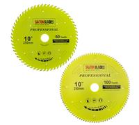 TCT250MXATPRO Saxton Gamma Professionale TCT Lame per sega circolare 250mm 60 e 100T x 30mm foro, 16, 20, 25mm anelli di riduzione compatibile con Bosch Makita Dewalt etc