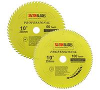TCT255MXAPRO Saxton Professional Gamma TCT Lama per sega circolare 255 mm 60 e 100T x 30 mm Aleso, 16, 20, 25, 25,4 mm Anelli di riduzione compatibili con Evolution Bosch Makita Dewalt ecc