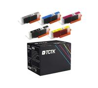 TCTK Cartucce d'inchiostro CLI-571XLBK CLI-571XLC CLI-571XLM CLI-571XLY CLI-571XLGY set da 5 multicolore compatibile con Canon PIXMA MG 5700 5750 5751 5752 5753 6800 6850 6851, sostituisce 0331C001