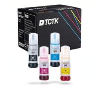 TCTK Cartucce d'inchiostro E-103BK E-103C E-103M E-103Y set da 4 CMYK compatibile con Epson EcoTank L1110 L1210 L1230 L1250 L1270 L3100 L3101 L3110 L3111 L3150 L3151 L3156 L3160 L3210 L3211 L3230