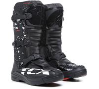 TCX - Comp Kid, Stivali da Motocross Bambino, Tomaia in Microfibra, Chiusura con 3 Fibbie in Poliuretano con Regolazione Micrometrica e Velcro, Nero/Bianco