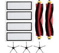Tczecoo 9 pezzi accessori per filtro a spazzola principale, set di accessori per Xiaomi Roborock S6 Maxv S5 Max S6 S5 S6 Pure S60 S65, set di accessori di ricambio, bianco (2 + spazzola principale, 4