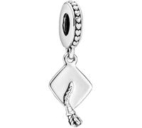 TCZNAF Charm a forma di cappello di laurea 2025, compatibile con braccialetti a forma di cuore, da donna, Zirconia cubica, Zirconie sintetico