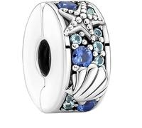 TCZNAF Ciondoli blu da viaggio animali marini estivi bead per braccialetti e collane europei da donna, Zirconia cubica, Zirconia cubica