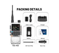 (TD-H3-Crystal)TIDRADIO H3 Radio Walkie Talkie Telefono a lungo raggio APP Programmazione wireless Traino