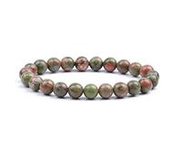 TDCHNDRO Bracciale in pietra grezza naturale - Bracciale in pietra a forma di ombrello con fiore da 8 mm, bracciale da uomo con perline in pietra a forma di ombrello con fiore