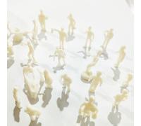 TDCuizent 27 pezzi OO Gauge Modello Ferroviario Operaio Figure Set 1:87 Scala Dipinto Bianco Plastica Persone con Scala e Cestino per Stazione Ferroviaria Piattaforma Diorama Street Scene Layouts Sand