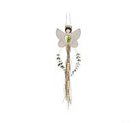 TDCuizent Ali d'angelo, da appendere | for Grace in Bloom Decorazione rustica in legno con farfalla e design floreale per soggiorno, camera da letto, ingresso