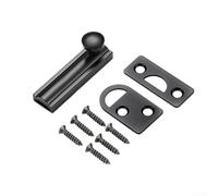 TDCuizent Chiavistello scorrevole in ottone, per porte del bagno o interne, resistente alla ruggine, con viti, serratura di sicurezza per la casa e gli edifici da giardino (nero, 5,1 cm)