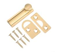 TDCuizent Chiavistello scorrevole in ottone, per porte del bagno o interne, resistente alla ruggine, con viti, serratura di sicurezza per la casa e gli edifici da giardino (oro, 5,1 cm)