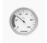 TDCuizent Igrometro meccanico per sauna con telaio in alluminio, resistente alle alte temperature, per bagno turco e batteria spa, misuratore di umidità analogico con display a specchio in vetro