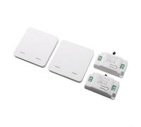 TDCuizent Kit telecomando wireless a 2 bande RF senza fili nessun cablaggio necessario lungo raggio penetra nelle pareti 433 MHz 2 pannelli 2 ricevitori bianco casa garage corridoio controllo LED