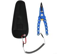 TDCuizent Pinze da pesca multifunzionali con filo di rimozione dell'amo e strumento ad anello diviso, manico in lega di alluminio, con serratura per riporre lenze in nylon, accessori per esche d'acqua
