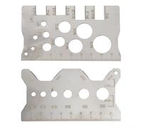 TDCuizent Righello in acciaio inossidabile 304 per misurare il passo della filettatura della vite, strumento di misurazione per bullone e dado, precisione metrica, 2 pezzi, compatto, leggero, 100 mm x