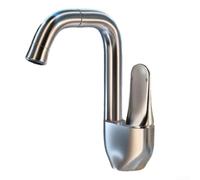 TDCuizent Rubinetto da bagno in ottone miscelatore caldo e freddo con beccuccio girevole a 360° Aeratore morbido PVD spazzolato grigio canna di fucile argento bianco temperatura regolabile moderno