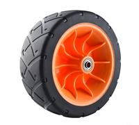 TDCuizent Ruota di ricambio da 20,3 cm con cuscinetti per carrello pieghevole per tutti i terreni, struttura in poliuretano, design girevole a 360°, nero e arancione, adatta alla maggior parte dei
