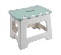 TDCuizent Sgabello pieghevole portatile per uso domestico ed esterno, in plastica robusta, con piedini antiscivolo, leggero, pieghevole, per campeggio, pesca, camper, 28 x 19,5 x 22,5 cm (verde)