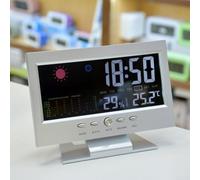 TDCuizent Stazione meteo digitale, termometro igrometro con display LCD, retroilluminazione a LED, monitor temperatura e umidità in °C/°F Max/Min Records Time Date Week Display 12/24 ore (argento)