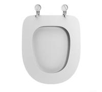 TDCuizent Tavoletta copri WC a forma di U, bianca, con chiusura ammortizzata, a sgancio rapido, struttura in urea, design fisso, si adatta a WC standard a forma di O e U, impermeabile, facile da