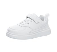 TDEOK Boys And Girls Spring Summer Autumn And Winter Leather Leather Adjustable Shoelaces For Medium and Large Children's Casual Sports Shoes Sneaker Nero Ragazzi, bianco, 3535