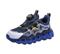 TDEOK Boys Spring Summer and Autumn Mesh traspirante Rotating Buckle Adjustable Shoelaces Medium And Large Children's Casual Sports Shoes Sneaker Winter Boy, Blu scuro, 29 EU