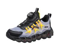 TDEOK Boys Spring Summer and Autumn Mesh traspirante Rotating Buckle Adjustable Shoelaces Medium And Large Children's Casual Sports Shoes Sneaker Winter Boy, giallo., 34 EU