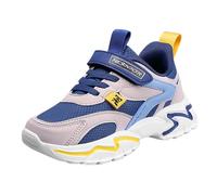TDEOK Boys Spring Summer Autumn and Winter Leather Adjustable Shoelaces Medium and Large Children's Casual Sports Shoes Babyschuhe Sneaker Boy, Blu scuro, 3535