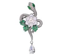 TDEOK Brooch Pin Vintage Encrusted Brooch Accessory Metal Lapel Pin Brooches for Women Silver Spilla per matrimonio, g, misura unica
