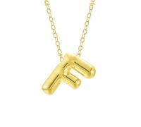 TDEOK Bubble Letter Necklace Gold Initial Necklaces for Women Trendy Chunky Charm Pendant Necklaces Gold Jewelry Birthday for Women Teen Her Mom Grandma Wife Sister Collane E Braccialetti, f, misura