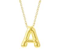 TDEOK Bubble Letter Necklace Gold Initial Necklaces for Women Trendy Chunky Charm Pendant Necklaces Gold Jewelry Birthday for Women Teen Her Mom Grandma Wife Sister Collane E Braccialetti, a, misura