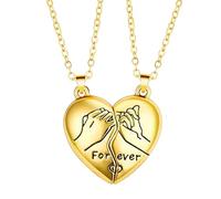 TDEOK Creative Heart Couple's Lock Chain Fashion Hook Necklace for Him and Her Unique Idea Collana stretta, gold, misura unica