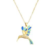 TDEOK Cute Animal Pendant Necklace for Women Dainty Chain Sparkly Cubic Zirconia Couples Family Blue Collana, Azzurro, misura unica