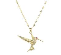 TDEOK Cute Animal Pendant Necklace for Women Dainty Chain Sparkly Cubic Zirconia Couples Family Blue Collana, gold, misura unica