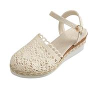 TDEOK Donna Rotondo Indietro Hollow Sandali Femminile Commercio Estero Di Spessore Con UNA Parola Fibbia Con Stile Romano Sandali Tacchi Alti Scarpe Da Donna Sexy, bianco, 39 EU