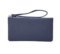 TDEOK , Ecopelle, cerniera, tinta unita, portafoglio avambraccio, pochette due portafogli uomo, Blu scuro, taglia unica