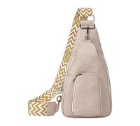 TDEOK Elegante borsa a tracolla, marsupio, vita, modello in tinta unita con PU, borsa a tracolla, viaggio, sport, borsa a tracolla papà cuscino con tasche, beige., taglia unica, Zaino Backpacks