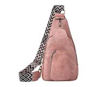 TDEOK Elegante borsa a tracolla, marsupio, vita, modello in tinta unita con PU, borsa a tracolla, viaggio, sport, borsa a tracolla papà cuscino con tasche, Colore: rosa., taglia unica, Zaino Backpacks