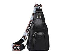 TDEOK Elegante borsa a tracolla, marsupio, vita, modello in tinta unita con PU, borsa a tracolla, viaggio, sport, borsa a tracolla papà cuscino con tasche, Nero , taglia unica, Zaino Backpacks