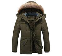 TDEOK Giacca trapuntata da uomo con cappuccio, calda, invernale, per il tempo libero, a maniche lunghe, con collo di pelliccia, cappello, giacca calda, cappotto invernale, giacca casual, con tasca sul