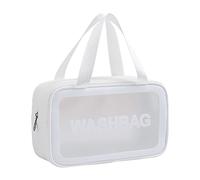 TDEOK Grandi mani che trasportano grande borsa cosmetica da viaggio trasporto multifunzionale impermeabile PVC borse ventole, bianco, taglia unica