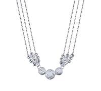 TDEOK Multi Layer Three Lives Three Worlds Rotating Bead Necklace Female Student Style Simple and Fashionable All Carved Round Bead Hand Jewelry to Help Luck Bastelset Catene E Braccialetti, argento,