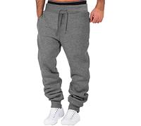 TDEOK Pantaloni da jogging da uomo, XL, lunghi, slim fit, da uomo, leggeri, per attività all'aria aperta, in tinta unita, con coulisse, pantaloni invernali, grigio scuro, XL