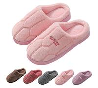 TDEOK Pantofole da donna in peluche rosa, calde pantofole invernali, comode con plantare, per interni ed esterni, per il tempo libero, Colore: rosa., 46 IT/48 IT