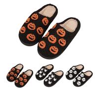 TDEOK Pantofole da donna per Halloween, morbide, invernali, calde, spaventose, per Halloween, da uomo e da donna, Colore: arancione., 48