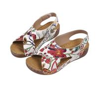 TDEOK Sandali da donna New Europe e gli Stati e gli Stati di frontiera grandi yards bocca di pesce con sandali scarpe da donna 41,5, bianco, 40 EU Stretta