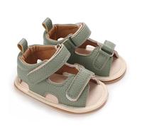 TDEOK Sandali per bambine e bambine, scarpe da spiaggia per attività all'aria aperta, casual, per il primo cammino, per la principessa, sandali antiscivolo, verde, 22 EU Larga