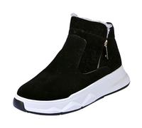 TDEOK Scarpe invernali da donna con chiusura lampo, in caldo pile, imbottite, invernali, antiscivolo, per il tempo libero, alla caviglia, stivali termici invernali, Nero , 43 EU